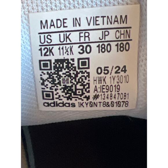 Adidas Advantage Base 2.0 Kids' Shoes white and green size 12k New - Picture 7 of 9